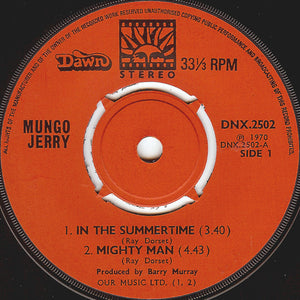 Mungo Jerry - In The Summertime (7", Pus)