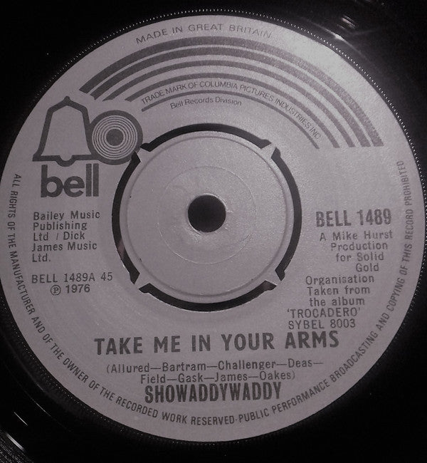 Showaddywaddy - Take Me In Your Arms (7", Single)