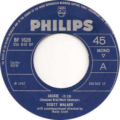 Scott Walker - Jackie (7", Single, Mono, Lar)