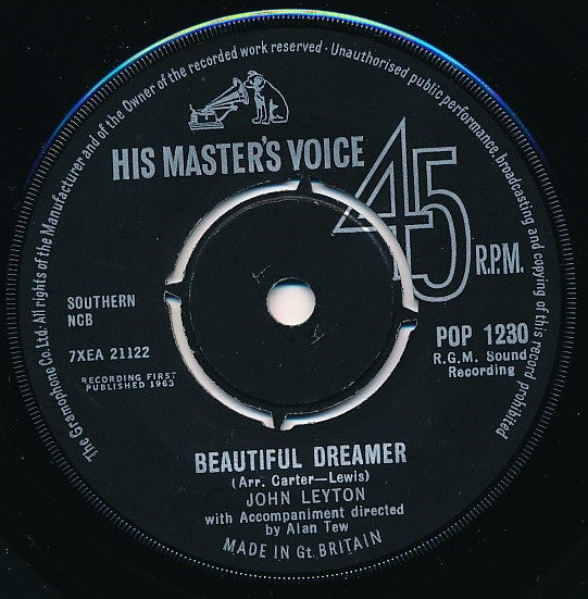 John Leyton - Beautiful Dreamer (7", Single)