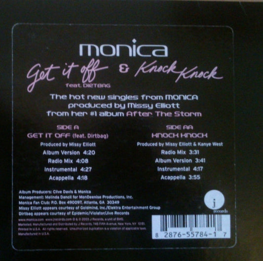 Monica Featuring Dirtbag - Get It Off / Knock Knock (12")
