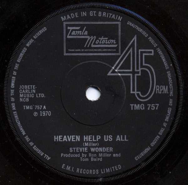 Stevie Wonder - Heaven Help Us All (7", Single, Sol)