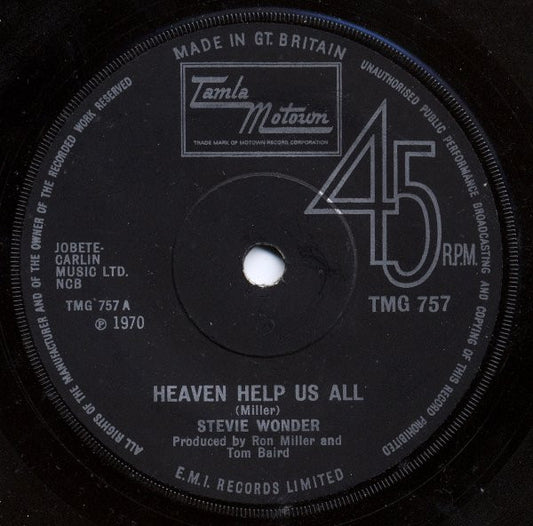 Stevie Wonder - Heaven Help Us All (7", Single, Sol)