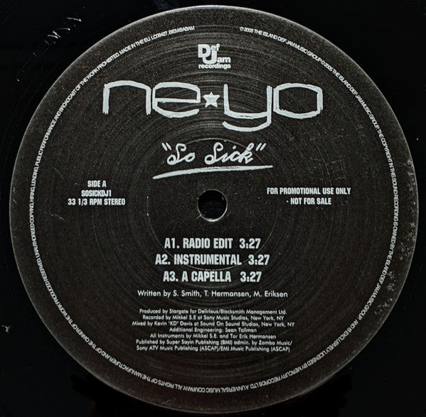 Ne*Yo* - So Sick (12", Promo)