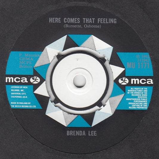 Brenda Lee - Here Comes That Feeling / Let's Jump The Broomstick (7", Single)