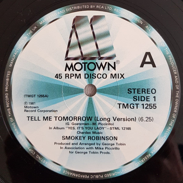 Smokey Robinson - Tell Me Tomorrow  (12", Single)