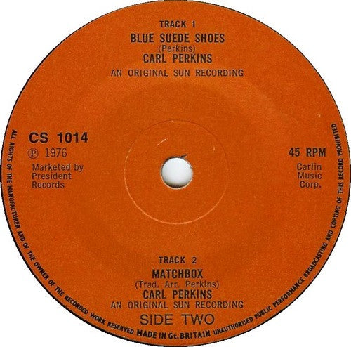 Carl Perkins - Blue Suede Shoes / Matchbox  (7", Single, RE)