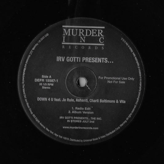 Irv Gotti Presents Ja Rule, Ashanti, Vita (3) & Charli Baltimore - Down 4 U (12", Promo)