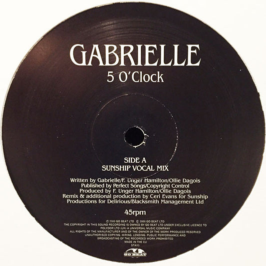 Gabrielle - 5 O'Clock (12")