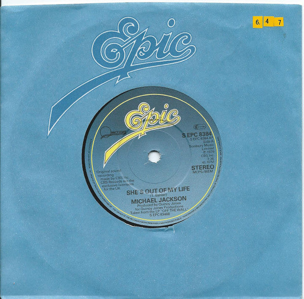 Michael Jackson - She's Out Of My Life (7", Single)