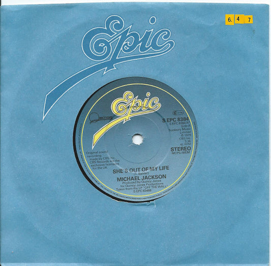 Michael Jackson - She's Out Of My Life (7", Single)
