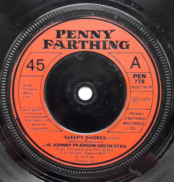The Johnny Pearson Orchestra* - Sleepy Shores (7", Single, Red)