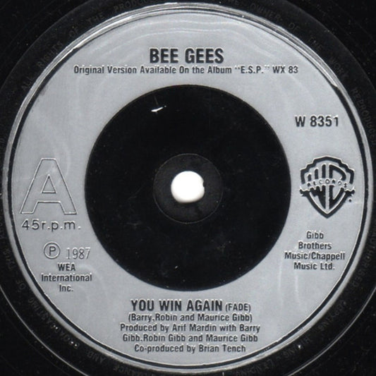 Bee Gees - You Win Again (Fade) (7", Single, Sil)