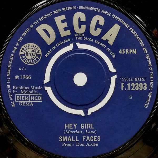 Small Faces - Hey Girl (7", Single)