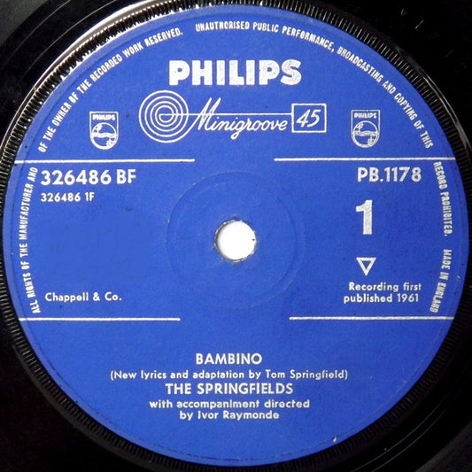 The Springfields - Bambino (7", Single, Mono, Sol)