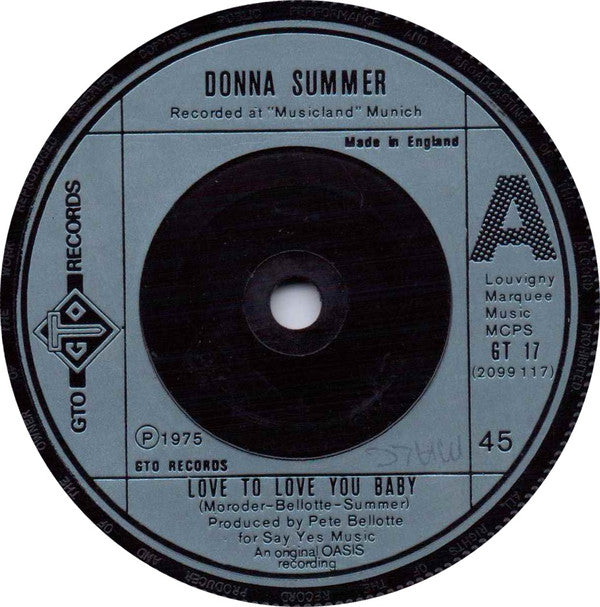 Donna Summer - Love To Love You Baby (7", Single, Lig)