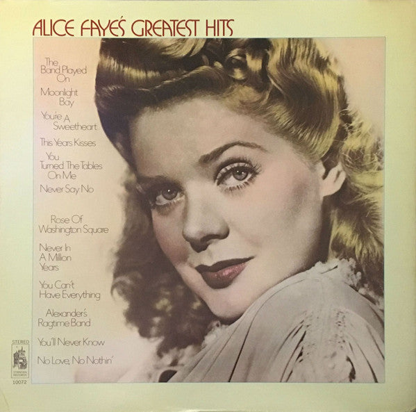 Alice Faye - Alice Faye's Greatest  Hits (LP, Album)