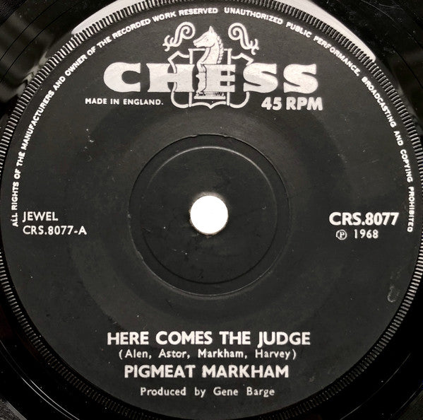 Pigmeat Markham - Here Comes The Judge (7", Single, Sol)