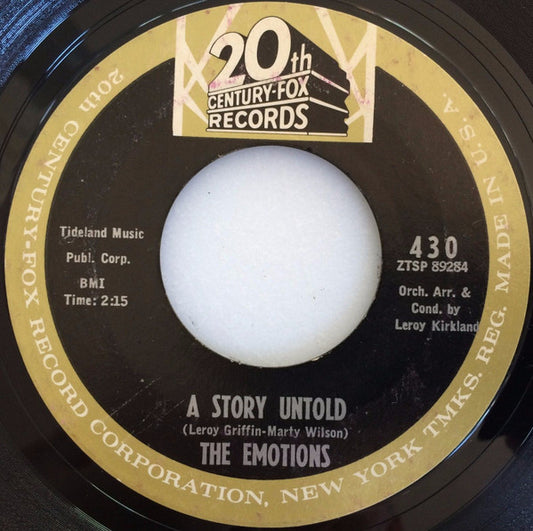 The Emotions (5) - A Story Untold / One Life, One Love, One You (7", Single)