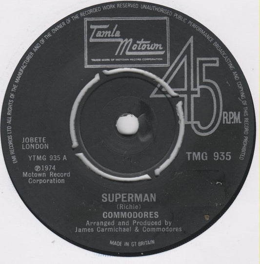 Commodores - Superman (7", Single)