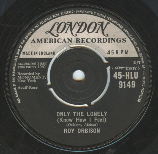 Roy Orbison - Only The Lonely (Know How I Feel) (7", Single)