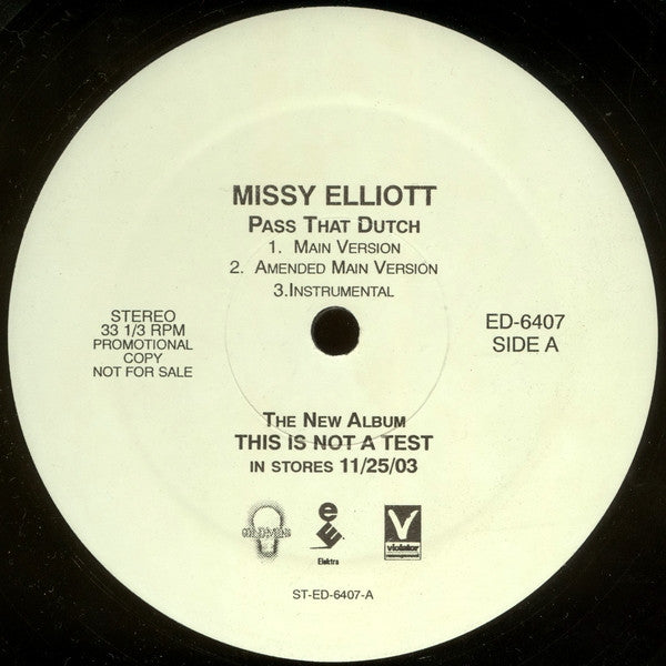 Missy Elliott - Pass That Dutch (12", Promo)