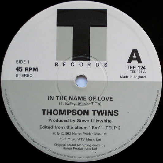 Thompson Twins - In The Name Of Love (12", Single)