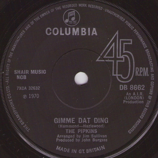 The Pipkins - Gimme Dat Ding (7", Single, Sol)