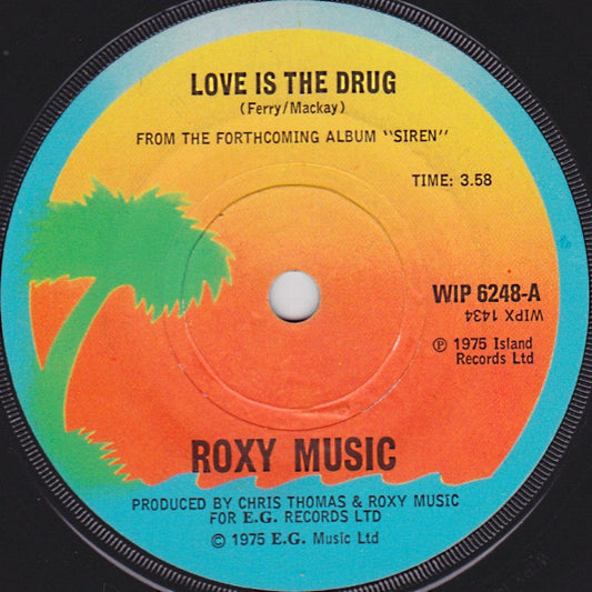 Roxy Music - Love Is The Drug (7", Single, Sol)