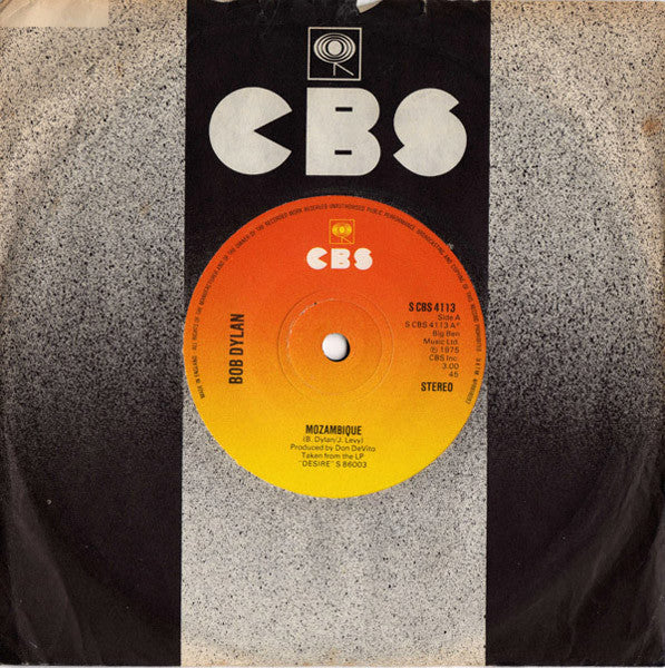 Bob Dylan - Mozambique (7", Single, Sol)