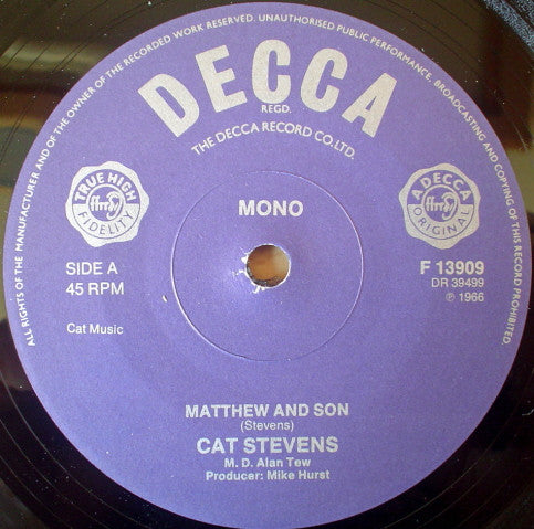 Cat Stevens - Matthew And Son (7", RE)