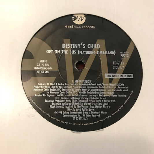 Destiny's Child Featuring Timbaland - Get On The Bus (12", Single, Promo)