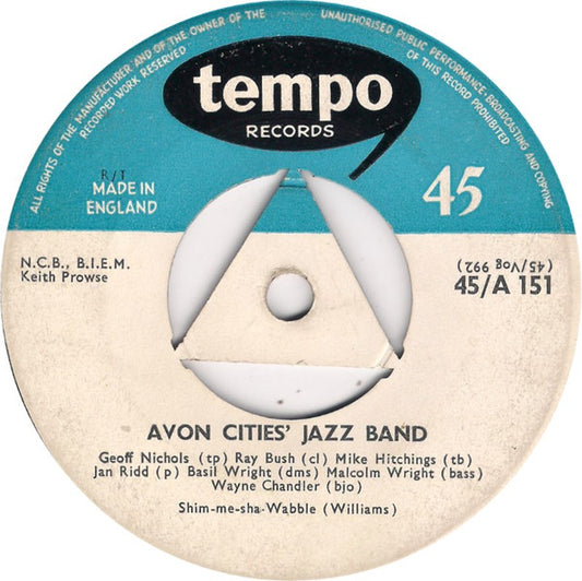 Avon Cities' Jazz Band* - Shim-Me-Sha Wabble / Hawaiian War Chant (7", Single, Mono)