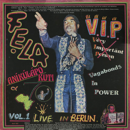 Fẹla Aníkúlápó Kuti* & Afrika 70* - V.I.P. (Vagabonds In Power) Vol. 1 Live In Berlin (LP, Album, RE)