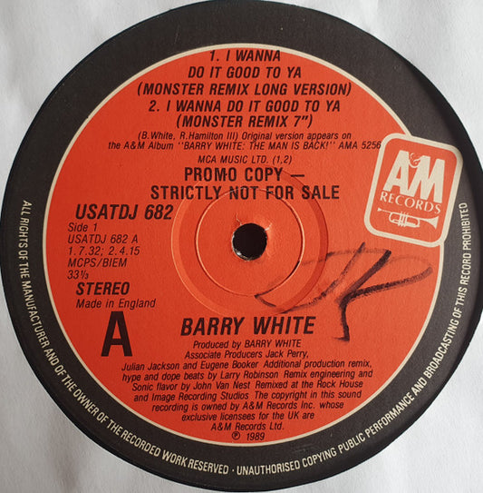Barry White - I Wanna Do It Good To Ya (12", Promo)
