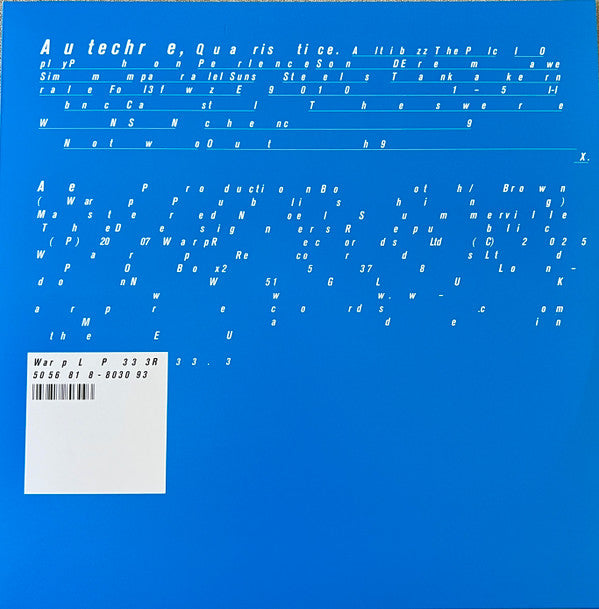 Autechre - Quaristice (2xLP, Album, RE)