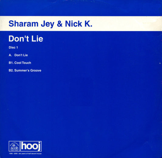 Sharam Jey & Nick K.* - Don't Lie (12")