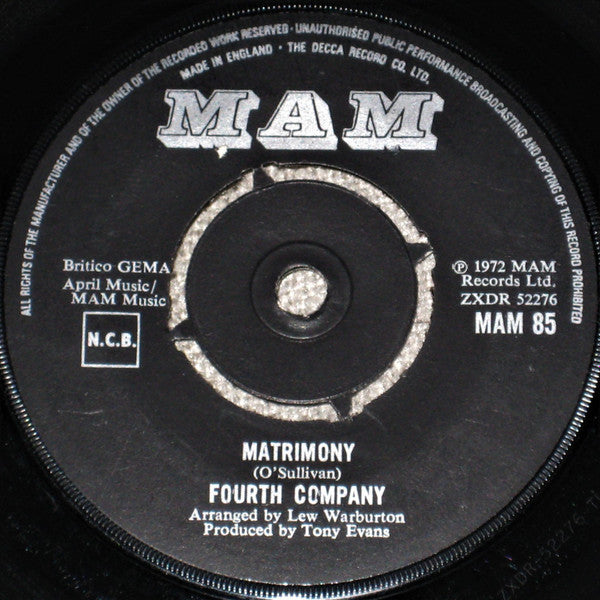 Fourth Company - Matrimony (7")