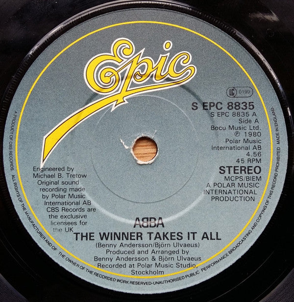 ABBA - The Winner Takes It All (7", Single, Sol)