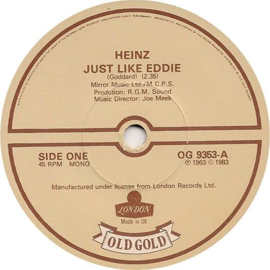 Heinz / The Applejacks - Just Like Eddie / Tell Me When (7", Single, Mono)