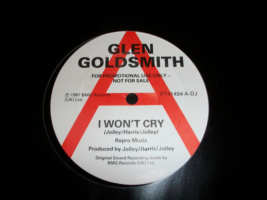 Glen Goldsmith - I Won't Cry (12", Promo)