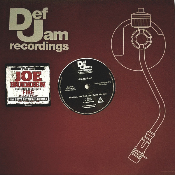 Joe Budden - Fire (Yes, Yes Y'all) (12", Promo)