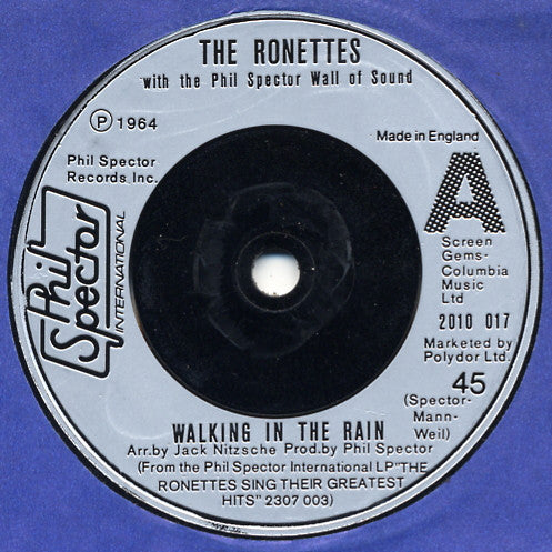 The Ronettes With The Phil Spector Wall Of Sound* - Walking In The Rain (7", Single)