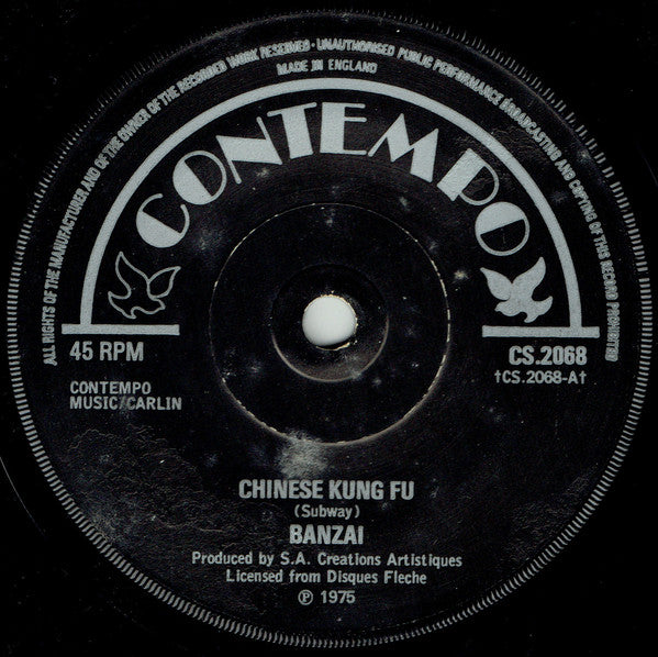 Banzai* - Chinese Kung Fu (7", Sol)