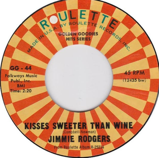 Jimmie Rodgers (2) - Kisses Sweeter Than Wine / Honeycomb (7", Single, RE)