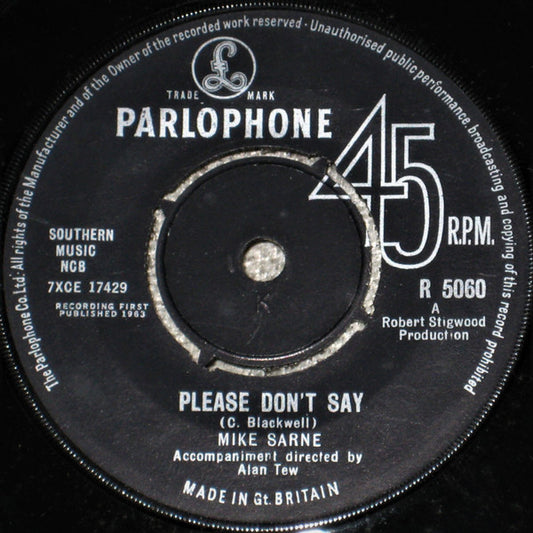 Mike Sarne - Please Don't Say (7", Single)