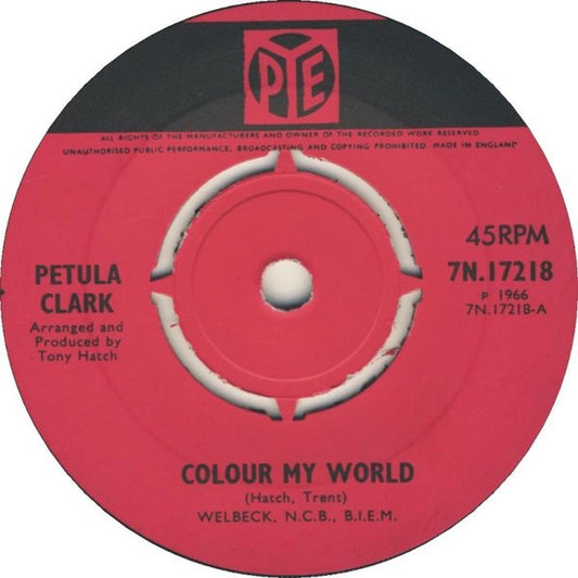 Petula Clark - Colour My World (7", Single)