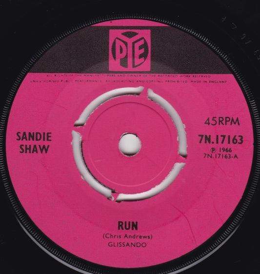 Sandie Shaw - Run (7", Single)