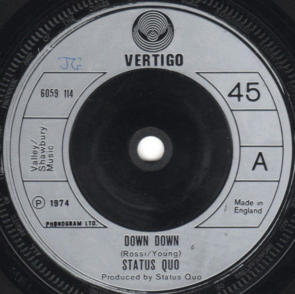 Status Quo - Down Down (7", Single)