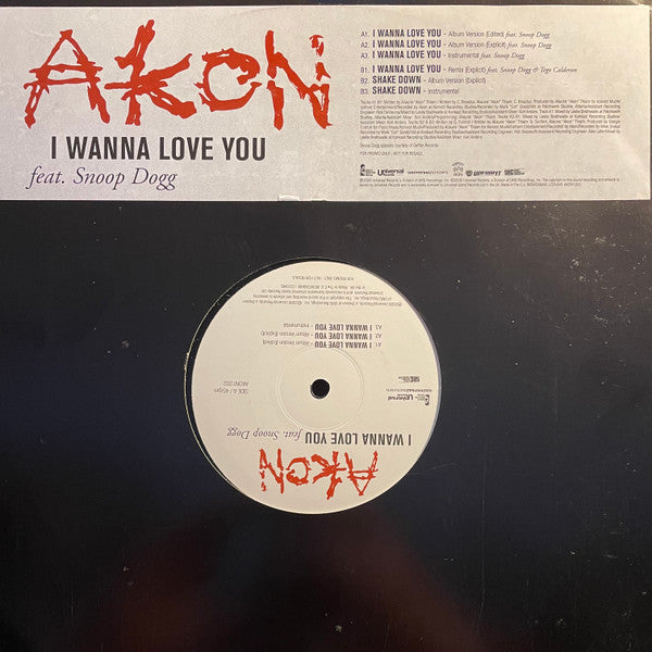 Akon Feat. Snoop Dogg - I Wanna Love You (12", Promo)